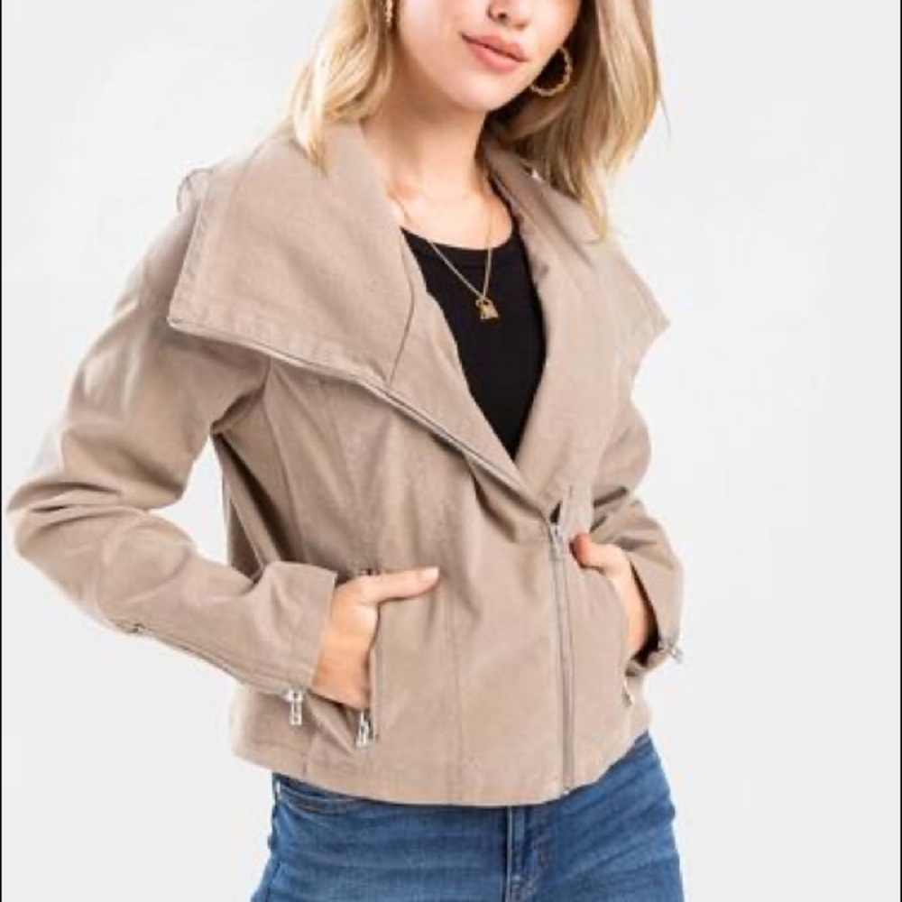 Francescas- June Wide Lapel Moto Jacket, Size L